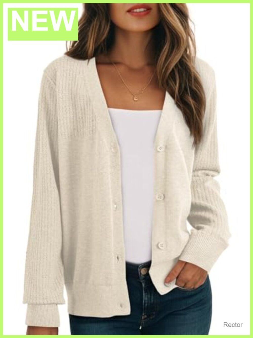 Wool Blend V Neck Button Down Hollow Out Knit Cardigan Sweater